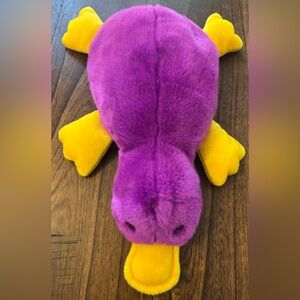 TY Purple and Yellow Plush Platypus large Beanie baby
